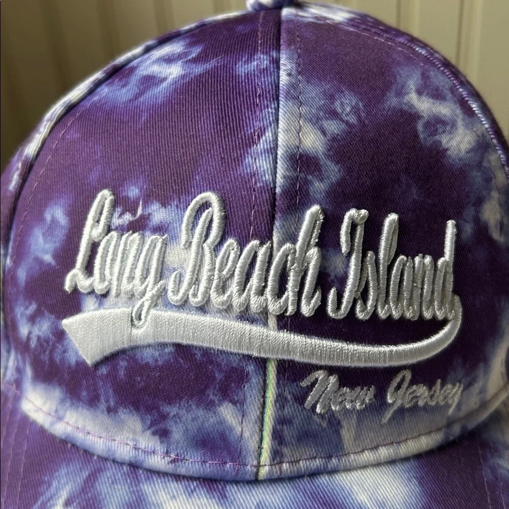 NWOT Sunsations embroidered Long Beach Island NJ Tie Dye LBI adjustable Hat OS